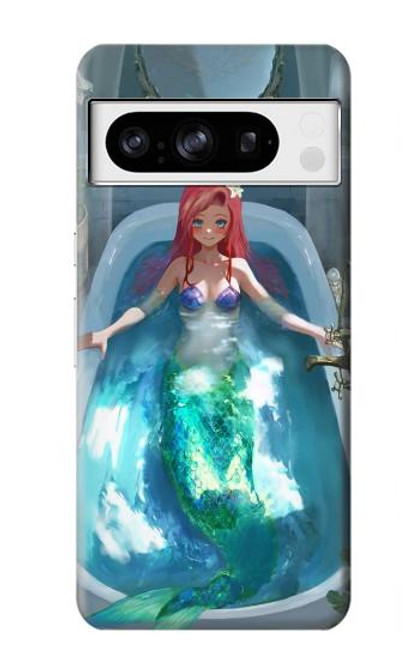 W3911 Cute Little Mermaid Aqua Spa Hülle Schutzhülle Taschen und Leder Flip für Google Pixel 8 pro