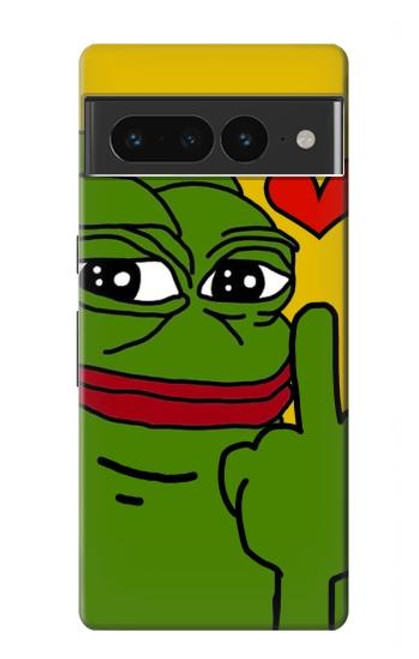 W3945 Pepe Love Middle Finger Hülle Schutzhülle Taschen und Leder Flip für Google Pixel 7 Pro