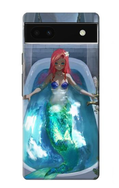 W3912 Cute Little Mermaid Aqua Spa Hülle Schutzhülle Taschen und Leder Flip für Google Pixel 6a