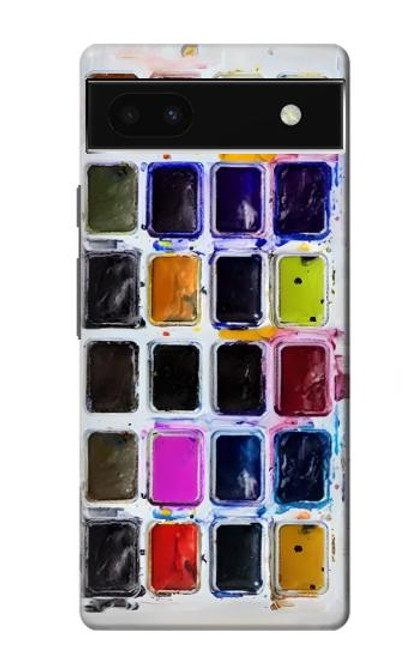 W3956 Watercolor Palette Box Graphic Hülle Schutzhülle Taschen und Leder Flip für Google Pixel 6a