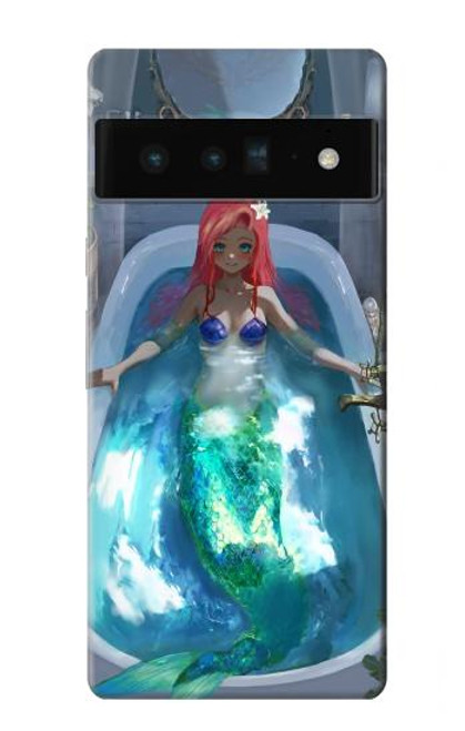 W3912 Cute Little Mermaid Aqua Spa Hülle Schutzhülle Taschen und Leder Flip für Google Pixel 6 Pro
