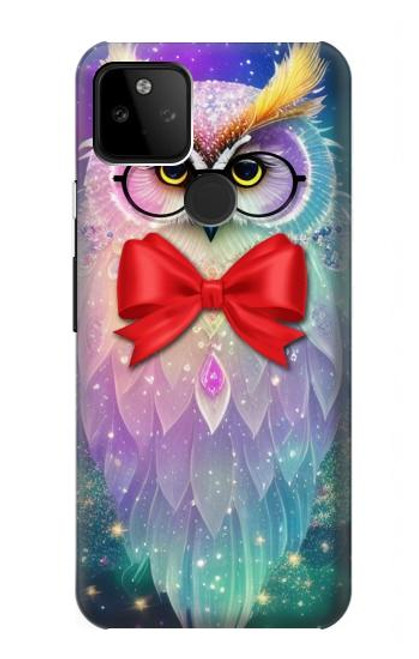 W3934 Fantasy Nerd Owl Hülle Schutzhülle Taschen und Leder Flip für Google Pixel 5A 5G