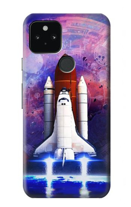 W3913 Colorful Nebula Space Shuttle Hülle Schutzhülle Taschen und Leder Flip für Google Pixel 5