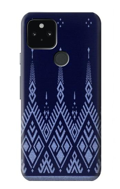 W3950 Textile Thai Blue Pattern Hülle Schutzhülle Taschen und Leder Flip für Google Pixel 5