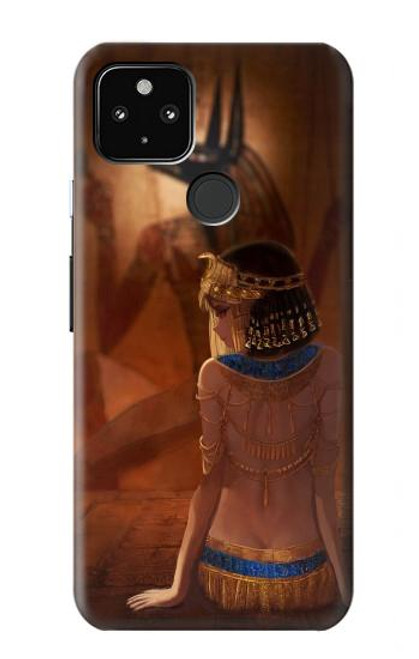 W3919 Egyptian Queen Cleopatra Anubis Hülle Schutzhülle Taschen und Leder Flip für Google Pixel 4a 5G