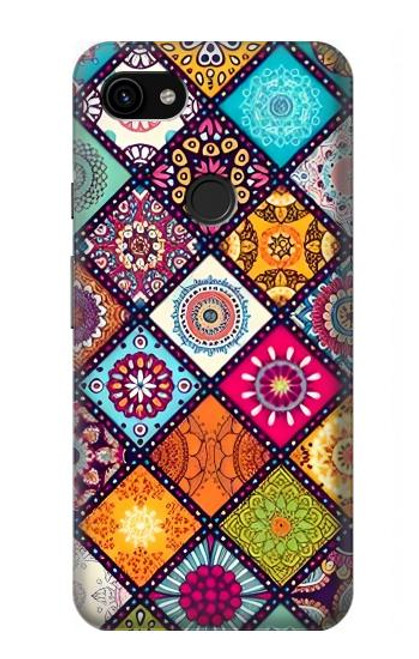 W3943 Maldalas Pattern Hülle Schutzhülle Taschen und Leder Flip für Google Pixel 3a XL