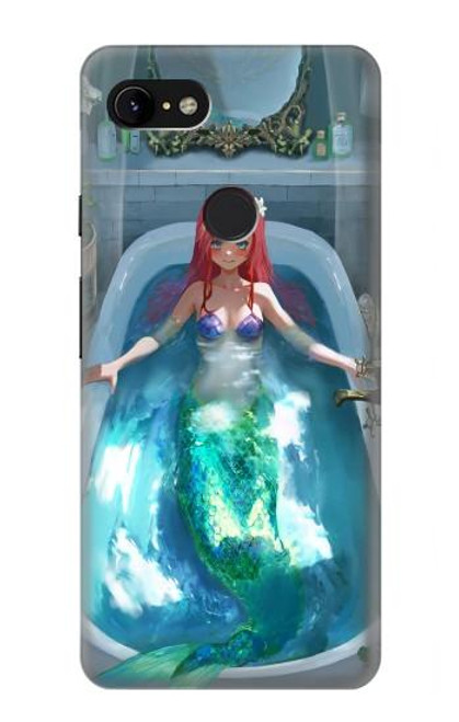 W3911 Cute Little Mermaid Aqua Spa Hülle Schutzhülle Taschen und Leder Flip für Google Pixel 3 XL