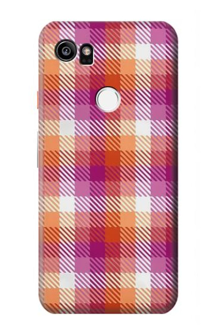 W3941 LGBT Lesbian Pride Flag Plaid Hülle Schutzhülle Taschen und Leder Flip für Google Pixel 2 XL