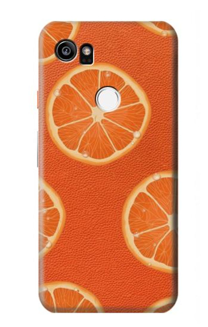 W3946 Seamless Orange Pattern Hülle Schutzhülle Taschen und Leder Flip für Google Pixel 2 XL