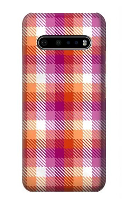 W3941 LGBT Lesbian Pride Flag Plaid Hülle Schutzhülle Taschen und Leder Flip für LG V60 ThinQ 5G