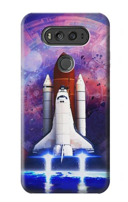 W3913 Colorful Nebula Space Shuttle Hülle Schutzhülle Taschen und Leder Flip für LG V20