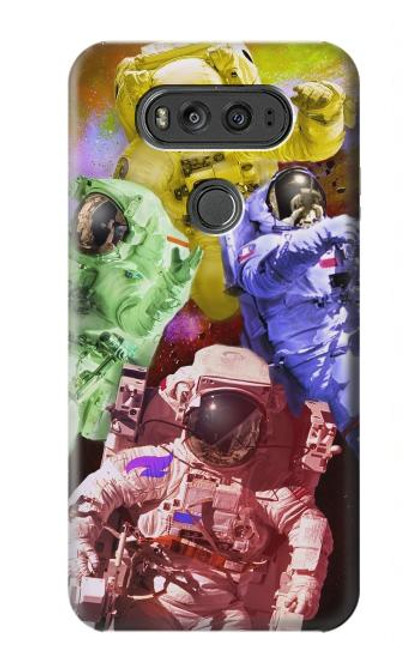 W3914 Colorful Nebula Astronaut Suit Galaxy Hülle Schutzhülle Taschen und Leder Flip für LG V20