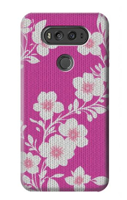 W3924 Cherry Blossom Pink Background Hülle Schutzhülle Taschen und Leder Flip für LG V20