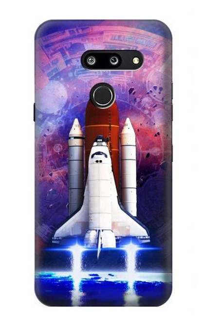 W3913 Colorful Nebula Space Shuttle Hülle Schutzhülle Taschen und Leder Flip für LG G8 ThinQ