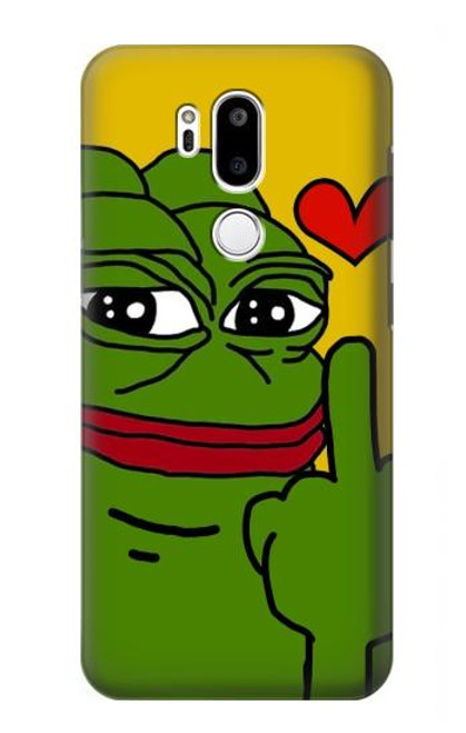 W3945 Pepe Love Middle Finger Hülle Schutzhülle Taschen und Leder Flip für LG G7 ThinQ