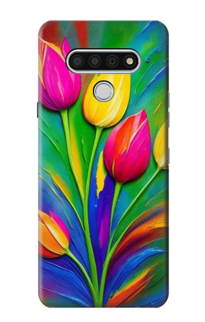 W3926 Colorful Tulip Oil Painting Hülle Schutzhülle Taschen und Leder Flip für LG Stylo 6