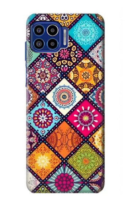 W3943 Maldalas Pattern Hülle Schutzhülle Taschen und Leder Flip für Motorola One 5G