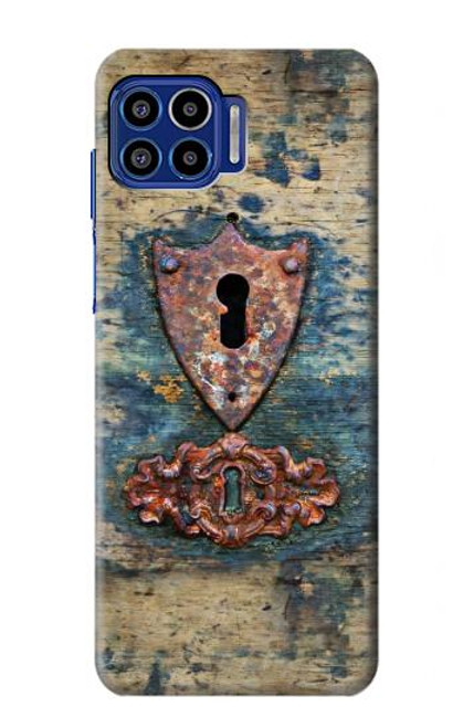 W3955 Vintage Keyhole Weather Door Hülle Schutzhülle Taschen und Leder Flip für Motorola One 5G