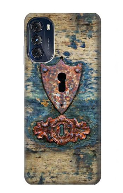 W3955 Vintage Keyhole Weather Door Hülle Schutzhülle Taschen und Leder Flip für Motorola Moto G (2022)