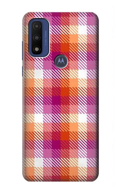 W3941 LGBT Lesbian Pride Flag Plaid Hülle Schutzhülle Taschen und Leder Flip für Motorola G Pure