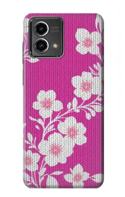 W3924 Cherry Blossom Pink Background Hülle Schutzhülle Taschen und Leder Flip für Motorola Moto G Stylus 5G (2023)