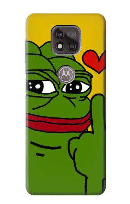 W3945 Pepe Love Middle Finger Hülle Schutzhülle Taschen und Leder Flip für Motorola Moto G Power (2021)