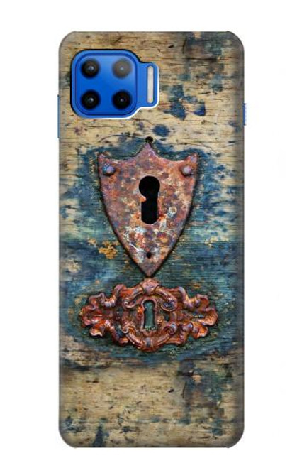 W3955 Vintage Keyhole Weather Door Hülle Schutzhülle Taschen und Leder Flip für Motorola Moto G 5G Plus