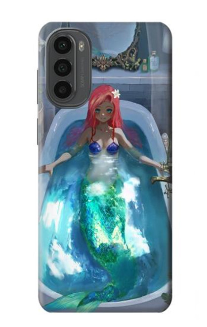 W3912 Cute Little Mermaid Aqua Spa Hülle Schutzhülle Taschen und Leder Flip für Motorola Moto G52, G82 5G