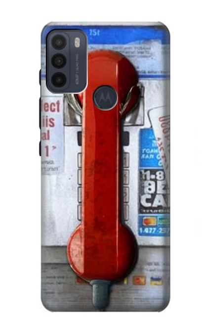 W3925 Collage Vintage Pay Phone Hülle Schutzhülle Taschen und Leder Flip für Motorola Moto G50