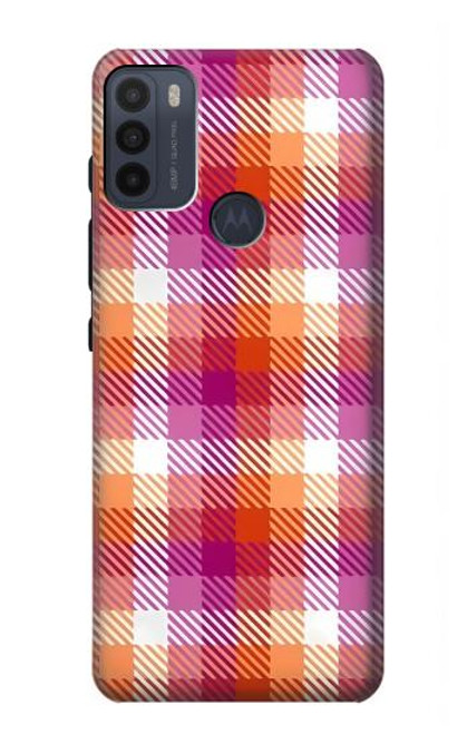 W3941 LGBT Lesbian Pride Flag Plaid Hülle Schutzhülle Taschen und Leder Flip für Motorola Moto G50