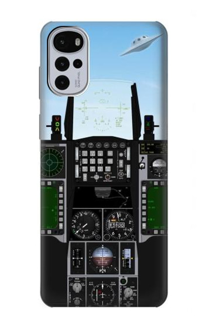 W3933 Fighter Aircraft UFO Hülle Schutzhülle Taschen und Leder Flip für Motorola Moto G22