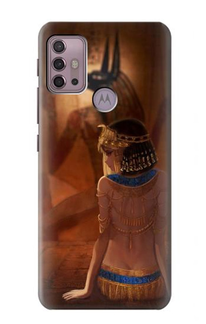 W3919 Egyptian Queen Cleopatra Anubis Hülle Schutzhülle Taschen und Leder Flip für Motorola Moto G30, G20, G10