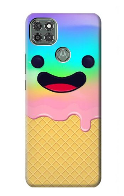 W3939 Ice Cream Cute Smile Hülle Schutzhülle Taschen und Leder Flip für Motorola Moto G9 Power