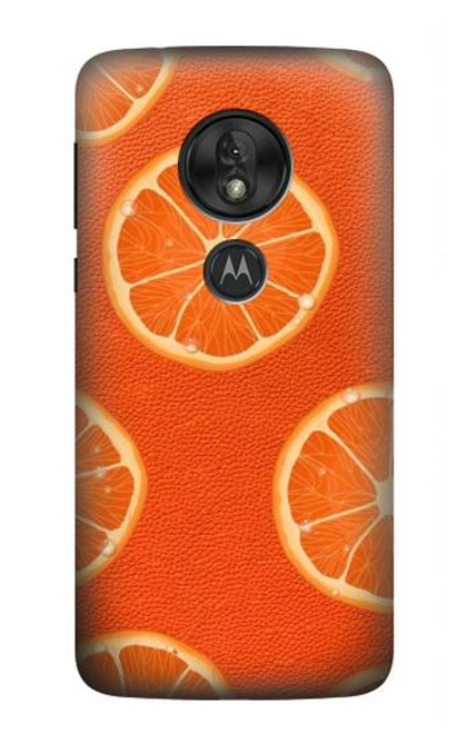 W3946 Seamless Orange Pattern Hülle Schutzhülle Taschen und Leder Flip für Motorola Moto G7 Play