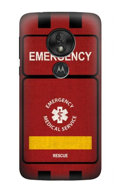 W3957 Emergency Medical Service Hülle Schutzhülle Taschen und Leder Flip für Motorola Moto G7 Play