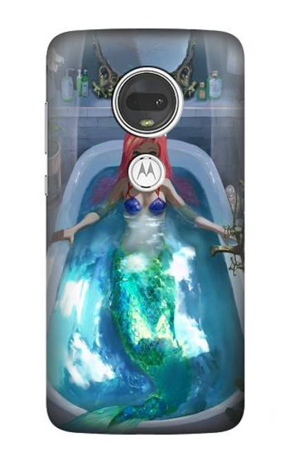 W3912 Cute Little Mermaid Aqua Spa Hülle Schutzhülle Taschen und Leder Flip für Motorola Moto G7, Moto G7 Plus