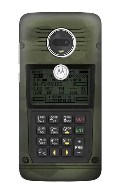 W3959 Military Radio Graphic Print Hülle Schutzhülle Taschen und Leder Flip für Motorola Moto G7, Moto G7 Plus