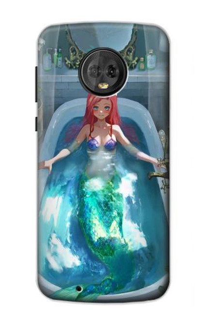 W3911 Cute Little Mermaid Aqua Spa Hülle Schutzhülle Taschen und Leder Flip für Motorola Moto G6