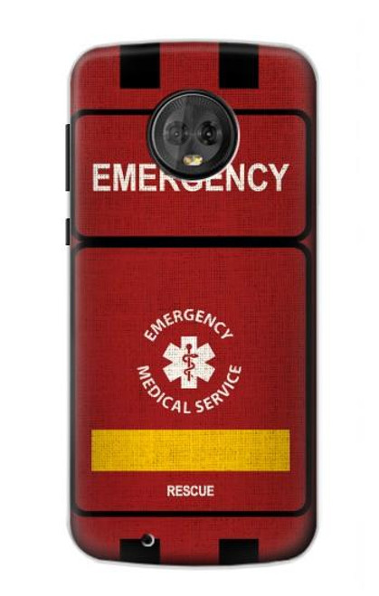 W3957 Emergency Medical Service Hülle Schutzhülle Taschen und Leder Flip für Motorola Moto G6