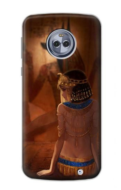 W3919 Egyptian Queen Cleopatra Anubis Hülle Schutzhülle Taschen und Leder Flip für Motorola Moto X4