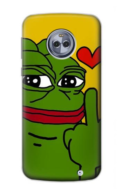 W3945 Pepe Love Middle Finger Hülle Schutzhülle Taschen und Leder Flip für Motorola Moto X4