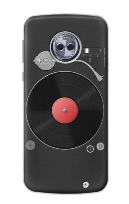 W3952 Turntable Vinyl Record Player Graphic Hülle Schutzhülle Taschen und Leder Flip für Motorola Moto X4