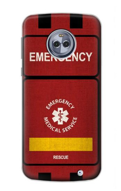 W3957 Emergency Medical Service Hülle Schutzhülle Taschen und Leder Flip für Motorola Moto X4