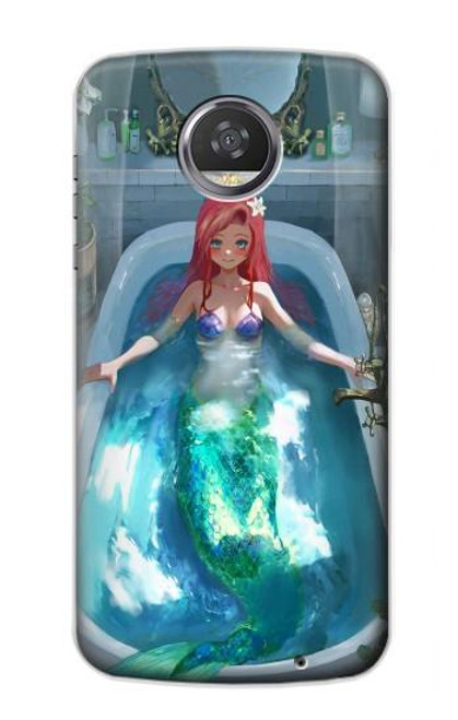 W3911 Cute Little Mermaid Aqua Spa Hülle Schutzhülle Taschen und Leder Flip für Motorola Moto Z2 Play, Z2 Force