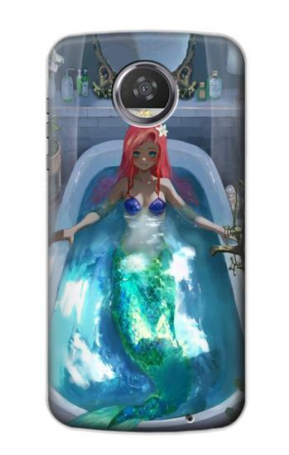 W3912 Cute Little Mermaid Aqua Spa Hülle Schutzhülle Taschen und Leder Flip für Motorola Moto Z2 Play, Z2 Force