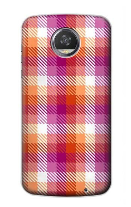 W3941 LGBT Lesbian Pride Flag Plaid Hülle Schutzhülle Taschen und Leder Flip für Motorola Moto Z2 Play, Z2 Force