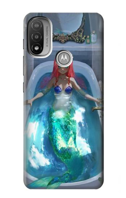 W3912 Cute Little Mermaid Aqua Spa Hülle Schutzhülle Taschen und Leder Flip für Motorola Moto E20,E30,E40