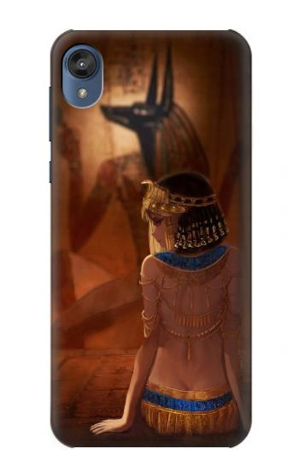 W3919 Egyptian Queen Cleopatra Anubis Hülle Schutzhülle Taschen und Leder Flip für Motorola Moto E6, Moto E (6th Gen)