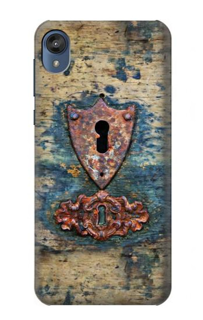 W3955 Vintage Keyhole Weather Door Hülle Schutzhülle Taschen und Leder Flip für Motorola Moto E6, Moto E (6th Gen)
