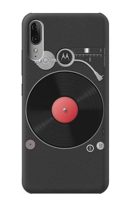 W3952 Turntable Vinyl Record Player Graphic Hülle Schutzhülle Taschen und Leder Flip für Motorola Moto E6 Plus, Moto E6s